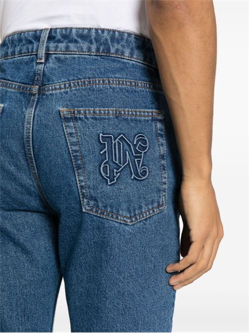 Straight monogram jeans PALM ANGELS | PMYA039R24DEN0014010